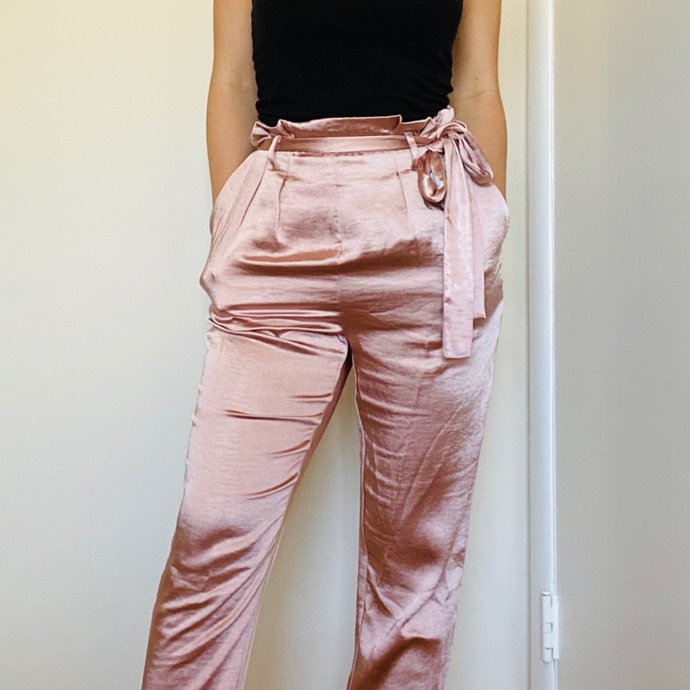 Lulu’s Pink Satin Dress Pants